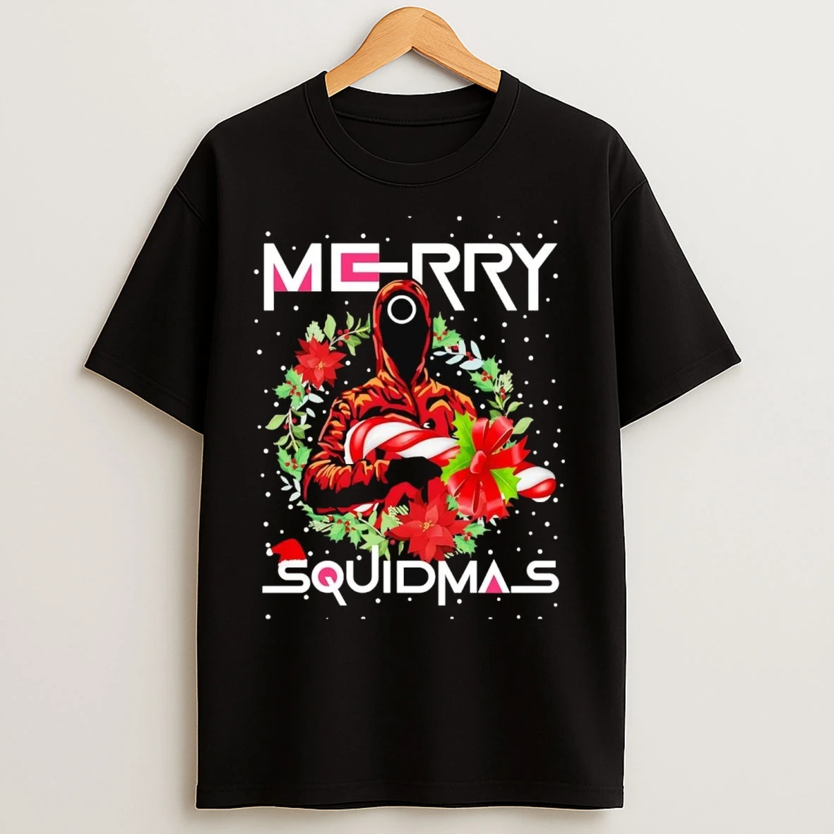 Squid Games Merry Squidmas Candy Cane Christmas T Shirts