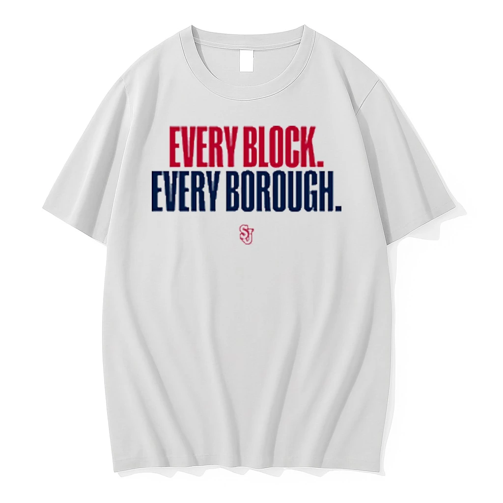 St Johns Red Storm Basketball Every Block Every Borough Shirts