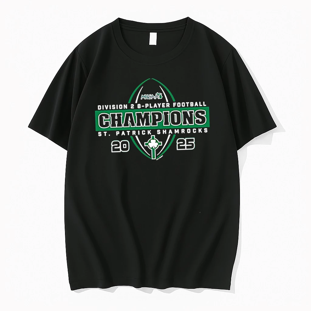 St Patrick Shamrocks 2025 Mhsaa 8 Player Football D2 Champions Shirts