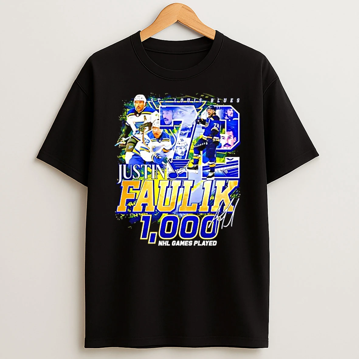 St Justin Faulk 1000 Nhl Games Played 72 Signature Shirts