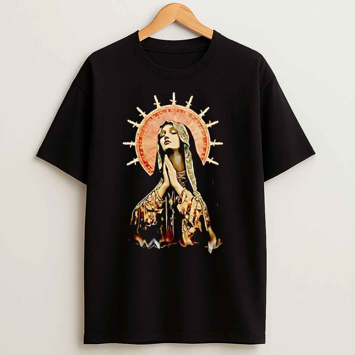 Stained Glass Madonna Prayer Faith T Shirts