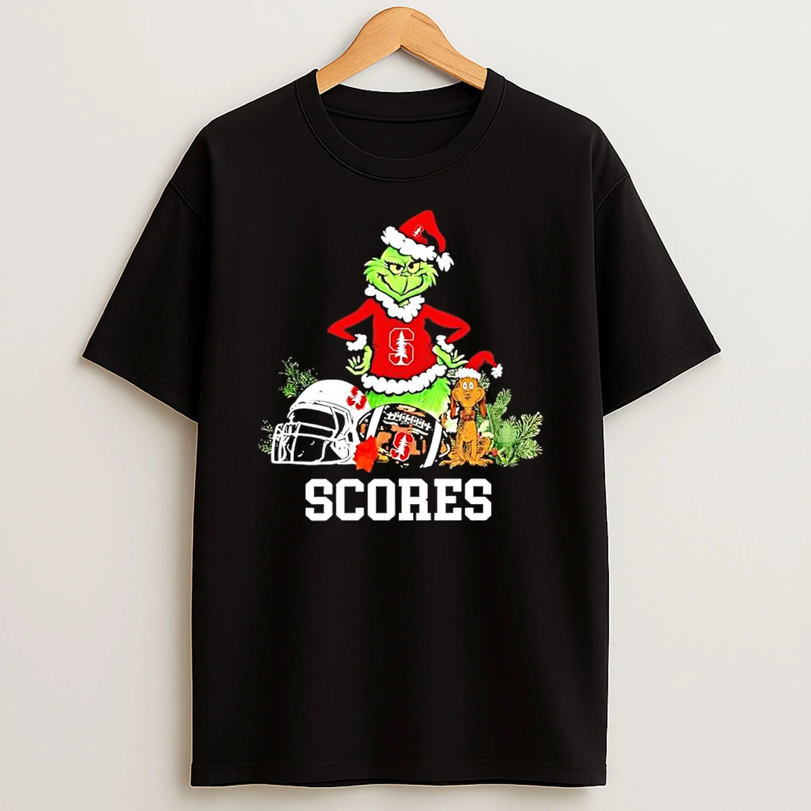 Stanford Cardinal Scores The Grinch And Max Helmet Christmas 2025 Shirts