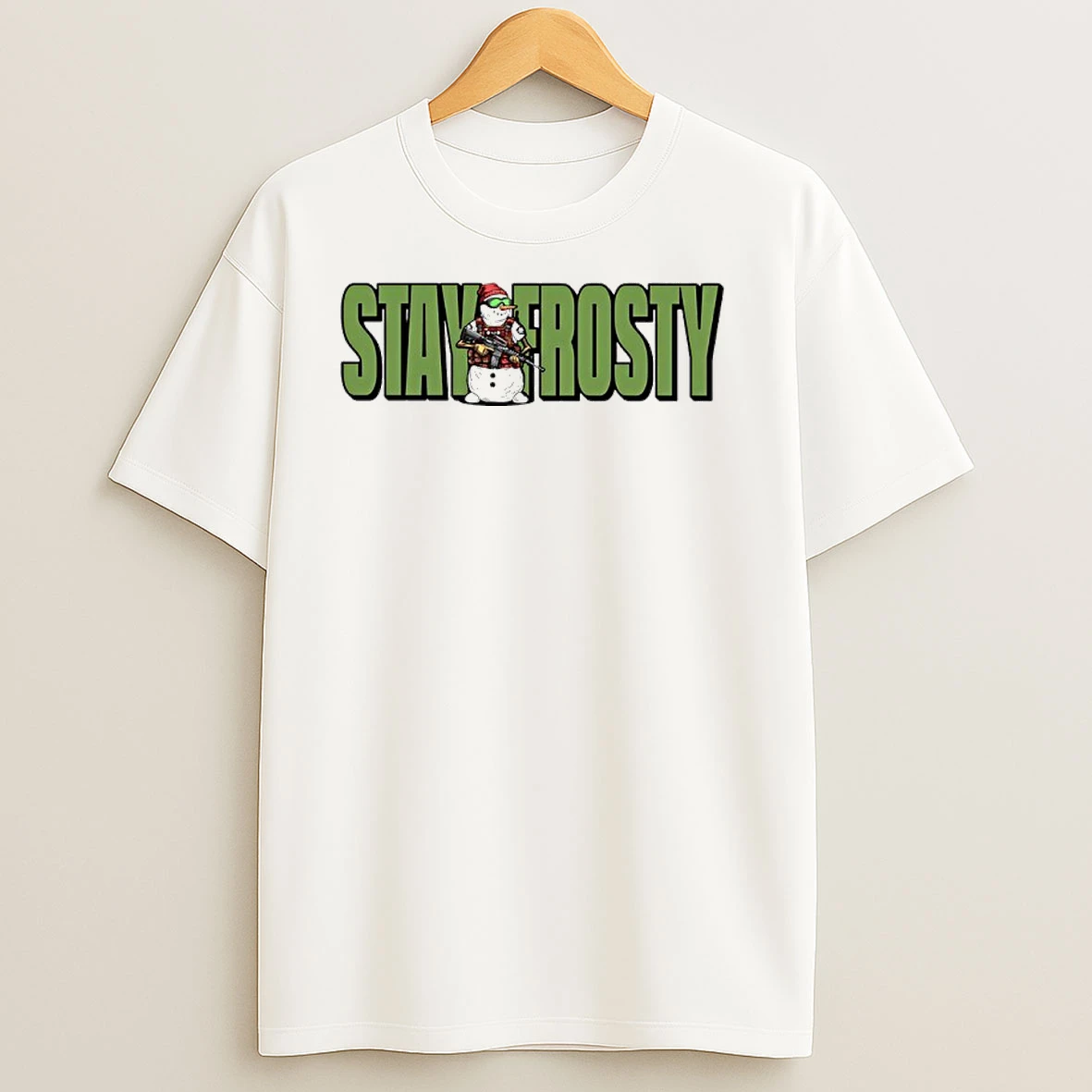 Stay Frosty Snowman Gun Christmas T Shirts