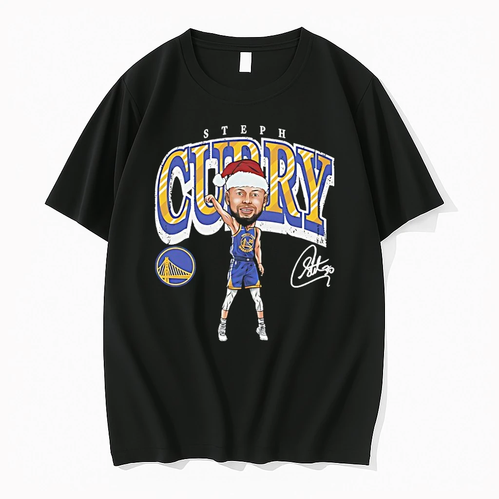 Steph Curry Golden State Warriors In Christmas Santa Hat Signature Shirts