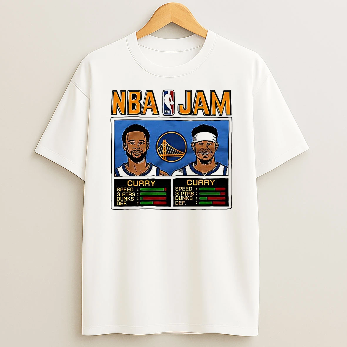 Stephen Curry And Seth Curry Golden State Warriors Nba Jam Classic Video Game Shirts