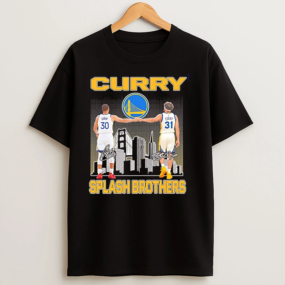 Stephen Curry And Seth Curry Splash Brothers Skyline T Shirts