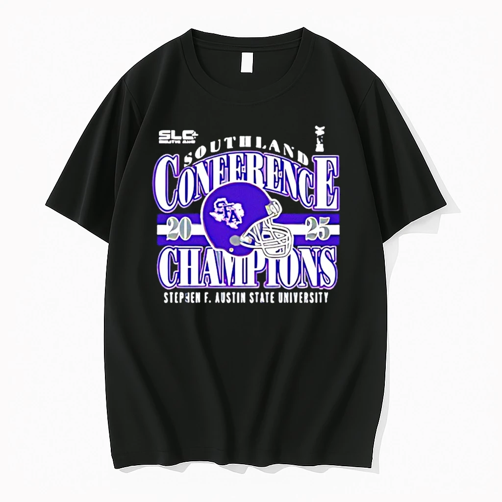 Stephen F Austin State University 2025 Southland Conference Champions Helmet Shirts