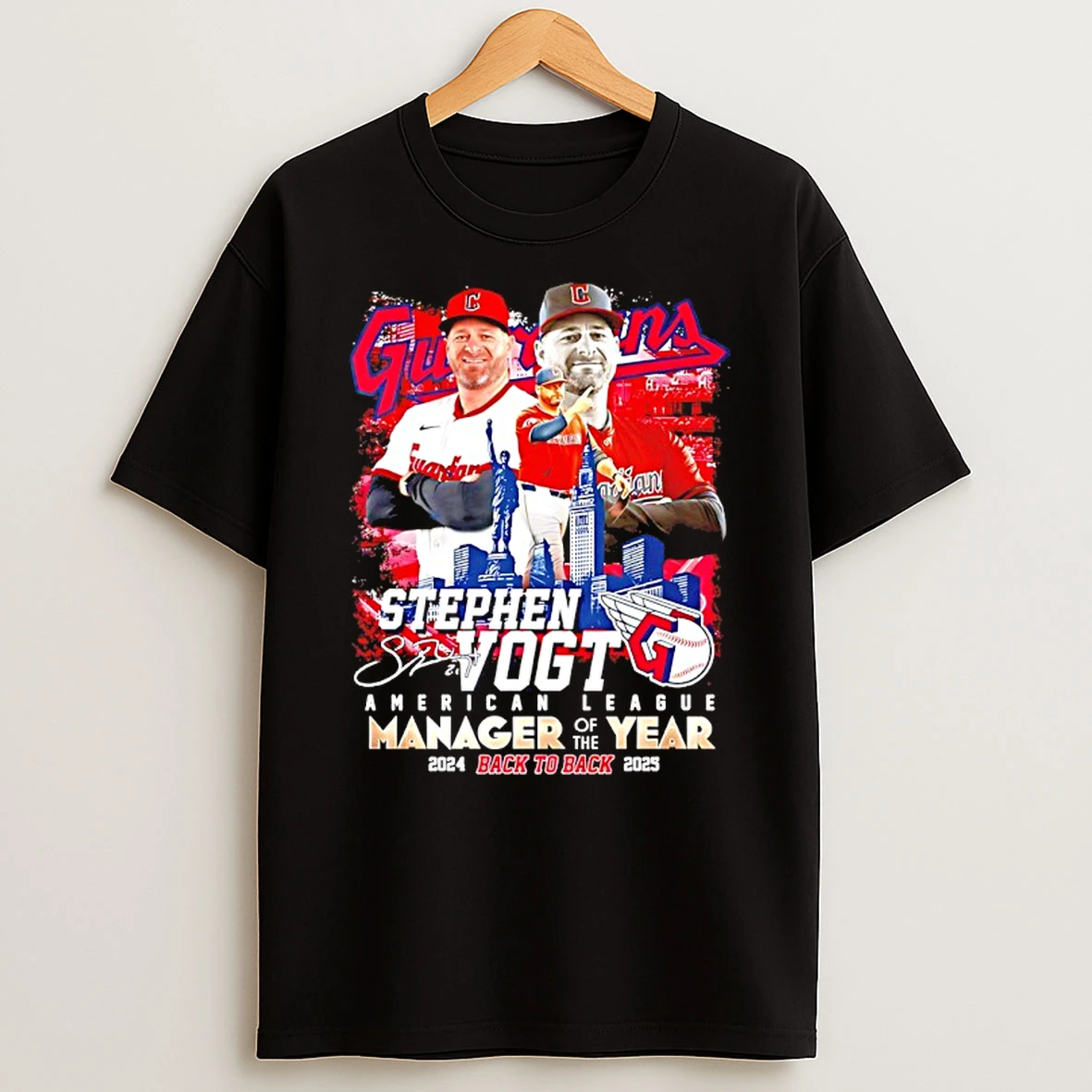 Stephen Vogt Guardians American League Manager Of The Year Back To Back Shirts