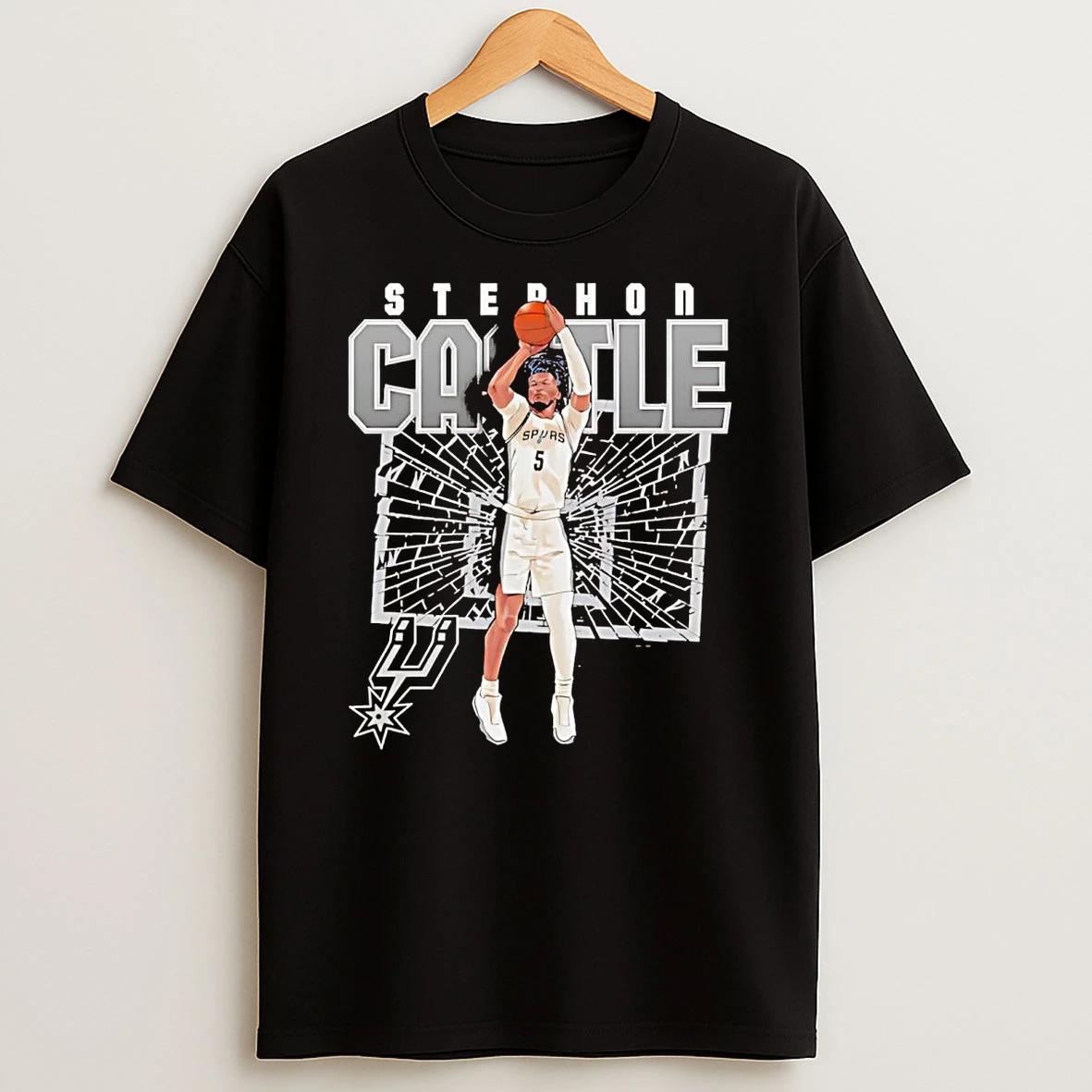 Stephon Castle Backboard Shattering San Antonio Spurs Shirts