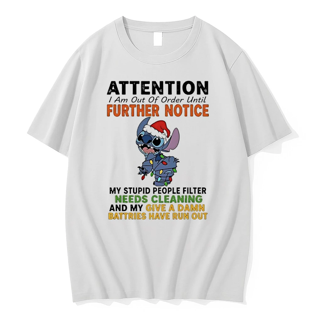 Stitch Christmas Light Attention I Am Out Of Order Until Further Notice Shirts