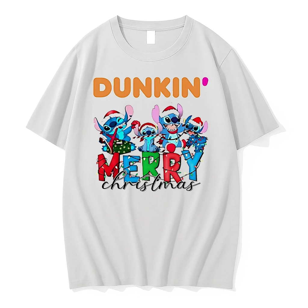 Stitch Dunkin Donuts Merry Christmas Shirts