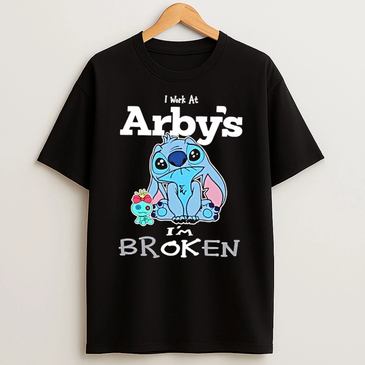 Stitch I Work At Arbys Im Broken Shirts