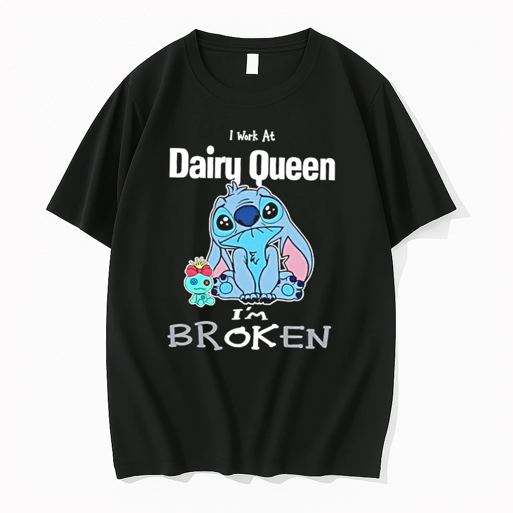 Stitch I Work At Dairy Queen Im Broken Shirts