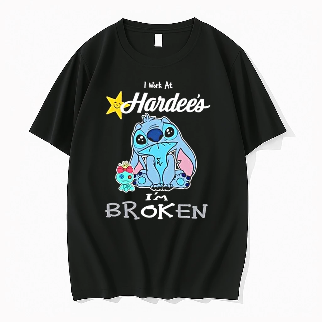 Stitch I Work At Hardees Im Broken Shirts