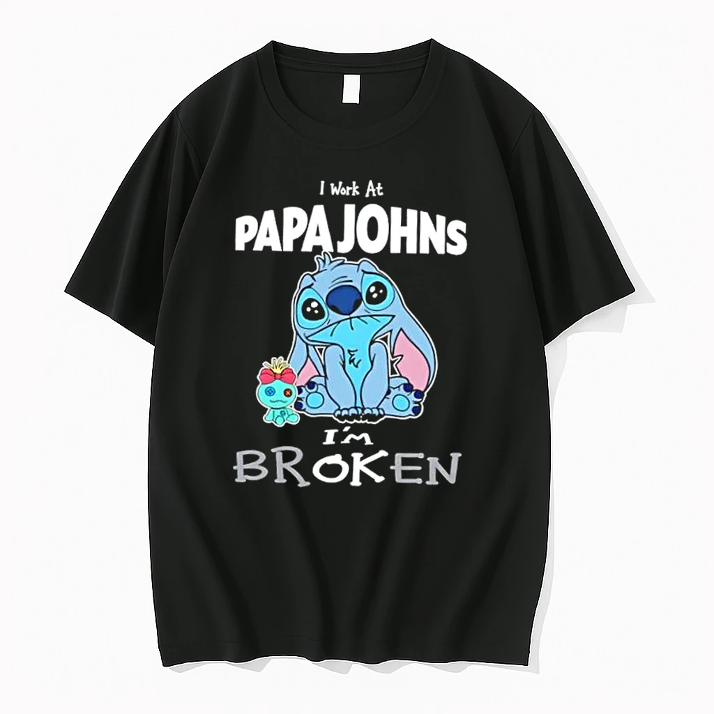 Stitch I Work At Papa Johns Im Broken Shirts