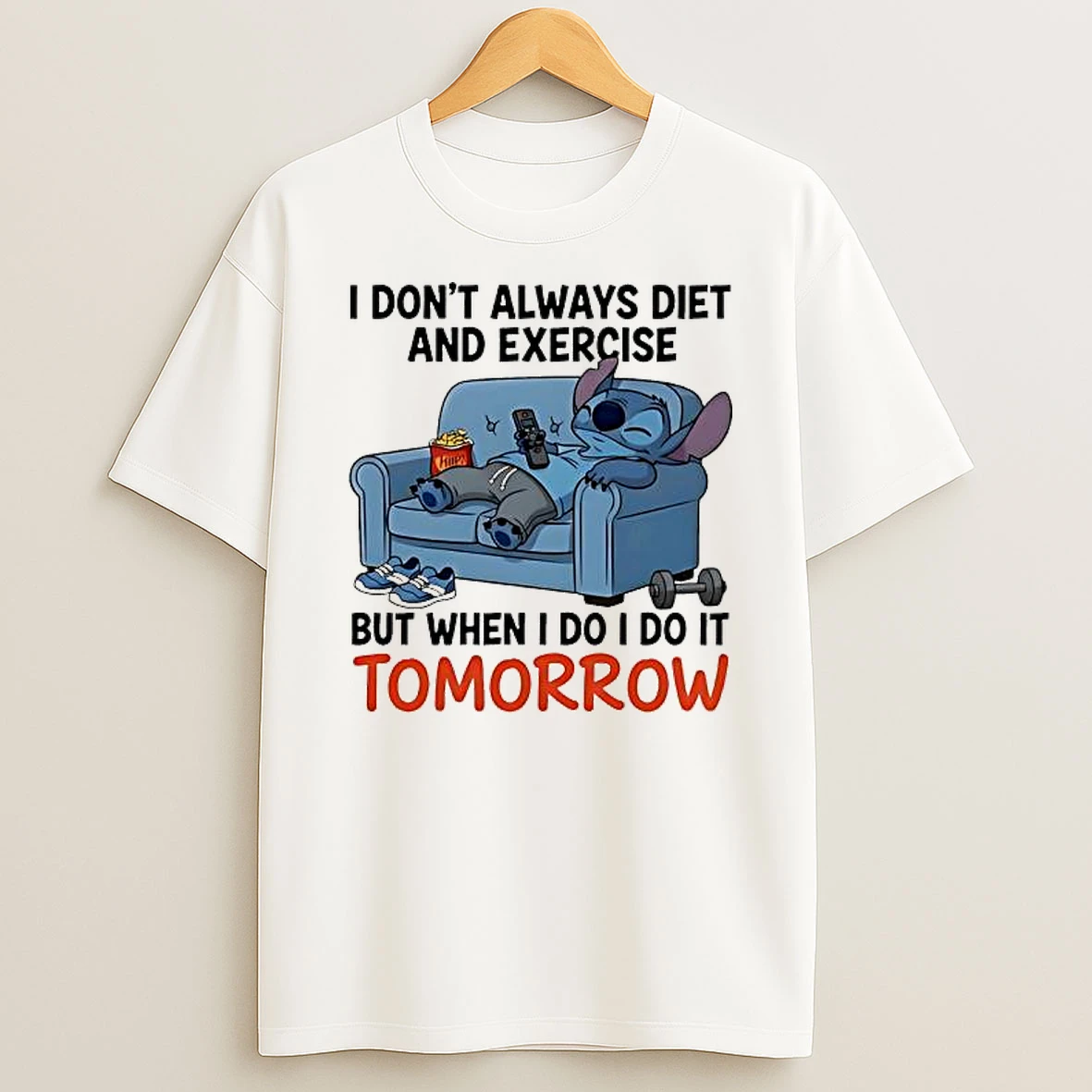 Stitch I Dont Always Diet And Exercise But When I Do I Do It Tomorrow Shirts