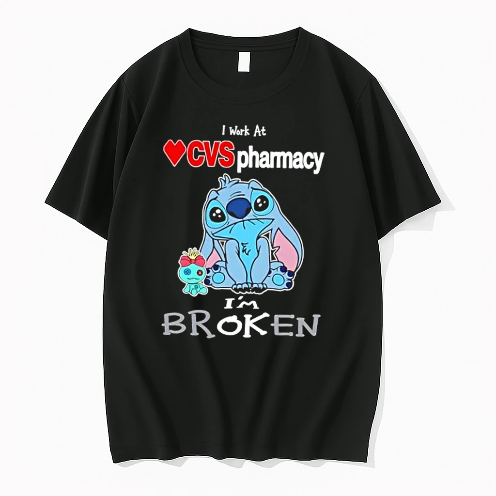 Stitch I Work At Cvs Pharmacy Im Broken Shirts