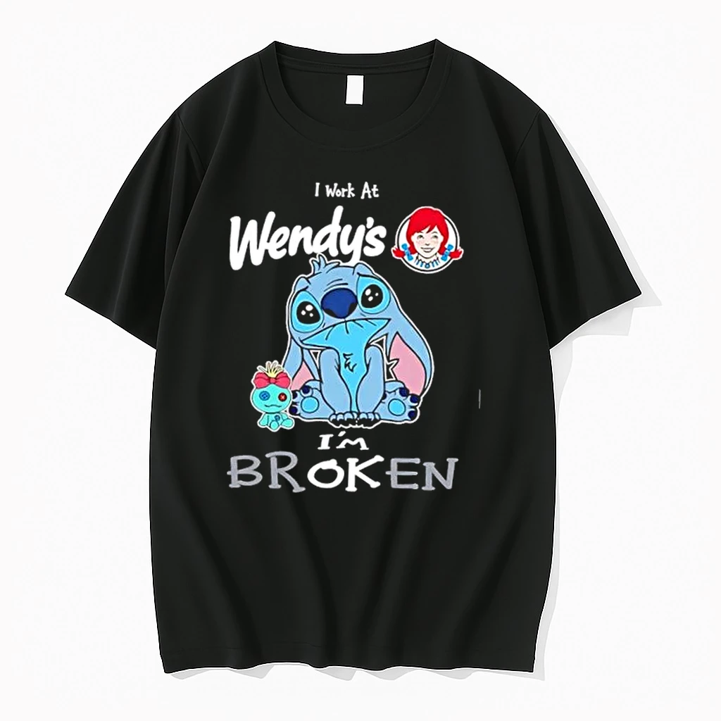 Stitch I Work At Wendys Im Broken Shirts