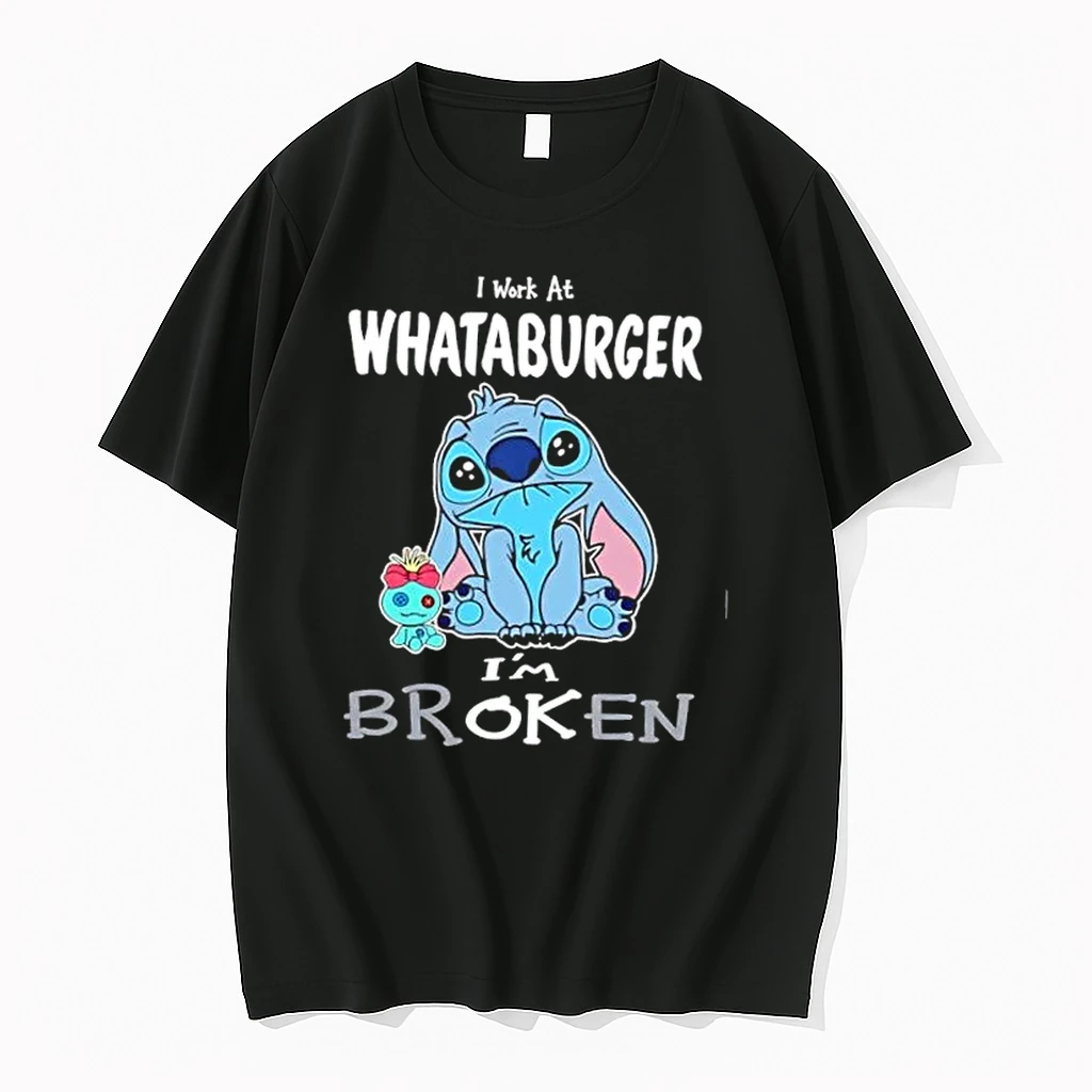 Stitch I Work At Whataburger Im Broken Shirts
