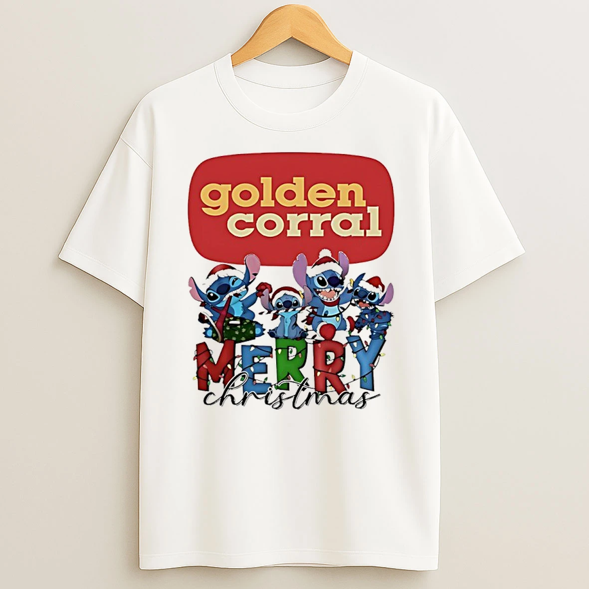 Stitch Merry Christmas 2025 X Golden Corral Shirts