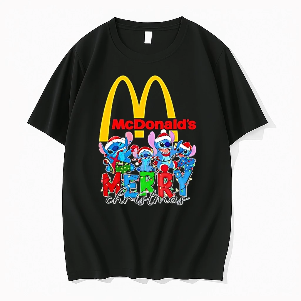 Stitch Merry Christmas X Mcdonalds Logo Shirts