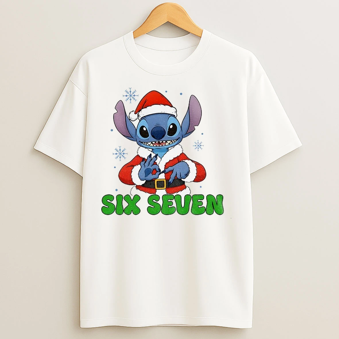 Stitch Santa Claus Six Seven Merry Christmas 2025 T Shirts