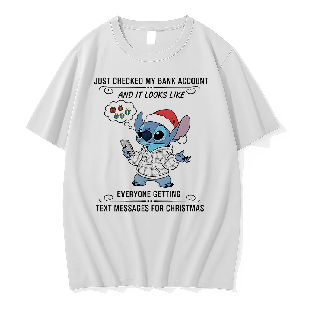 Stitch Just Checked My Bank Account Text Message For Christmas Shirts