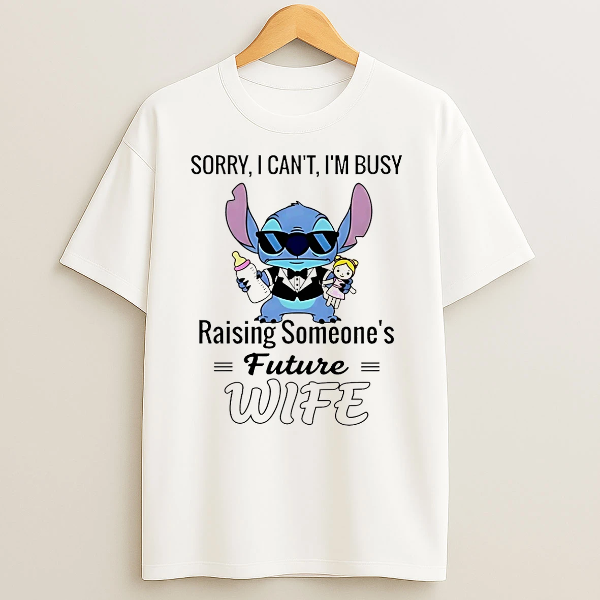Stitch Sorry I Cant Im Busy Raising Someones Future Wife Christmas Shirts