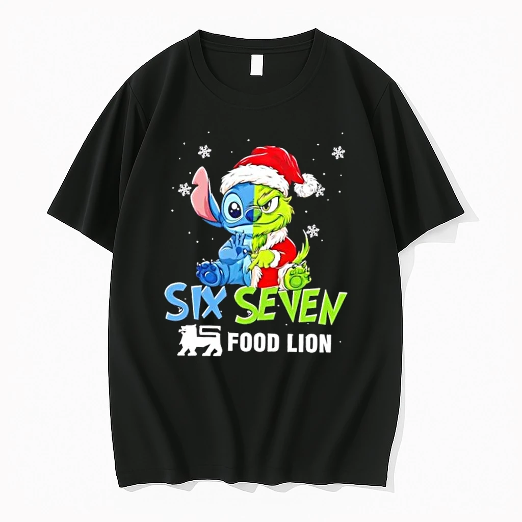 Stitch X Grinch Food Lion Six Seven Christmas Shirts