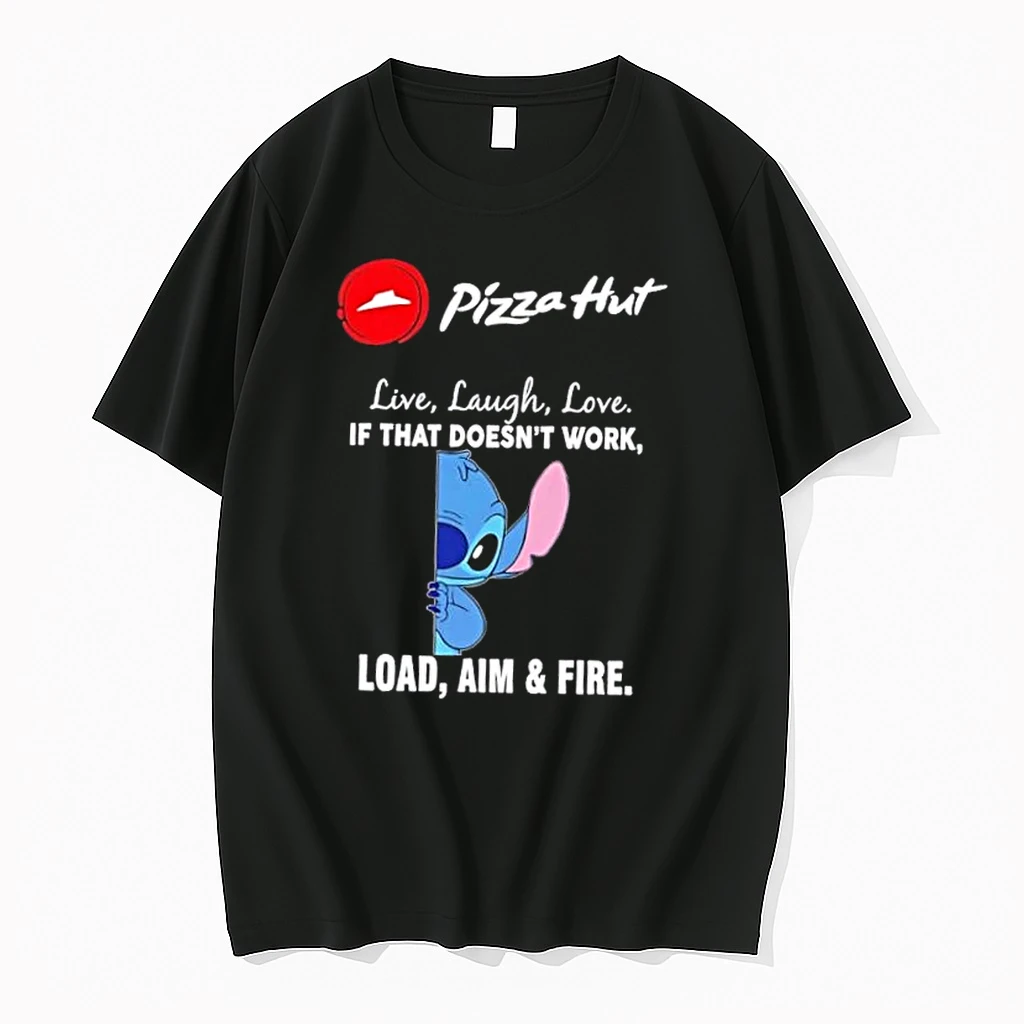 Stitch X Pizza Hut Live Laugh Love If That Doesnt Work Load Aim And Fire Shirts