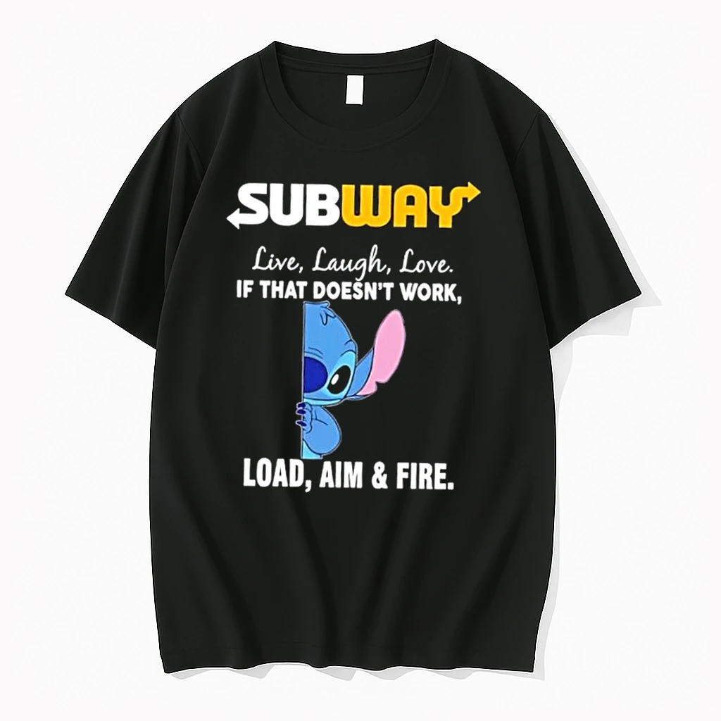Stitch X Subway Live Laugh Love If That Doesnt Work Load Aim And Fire Shirts