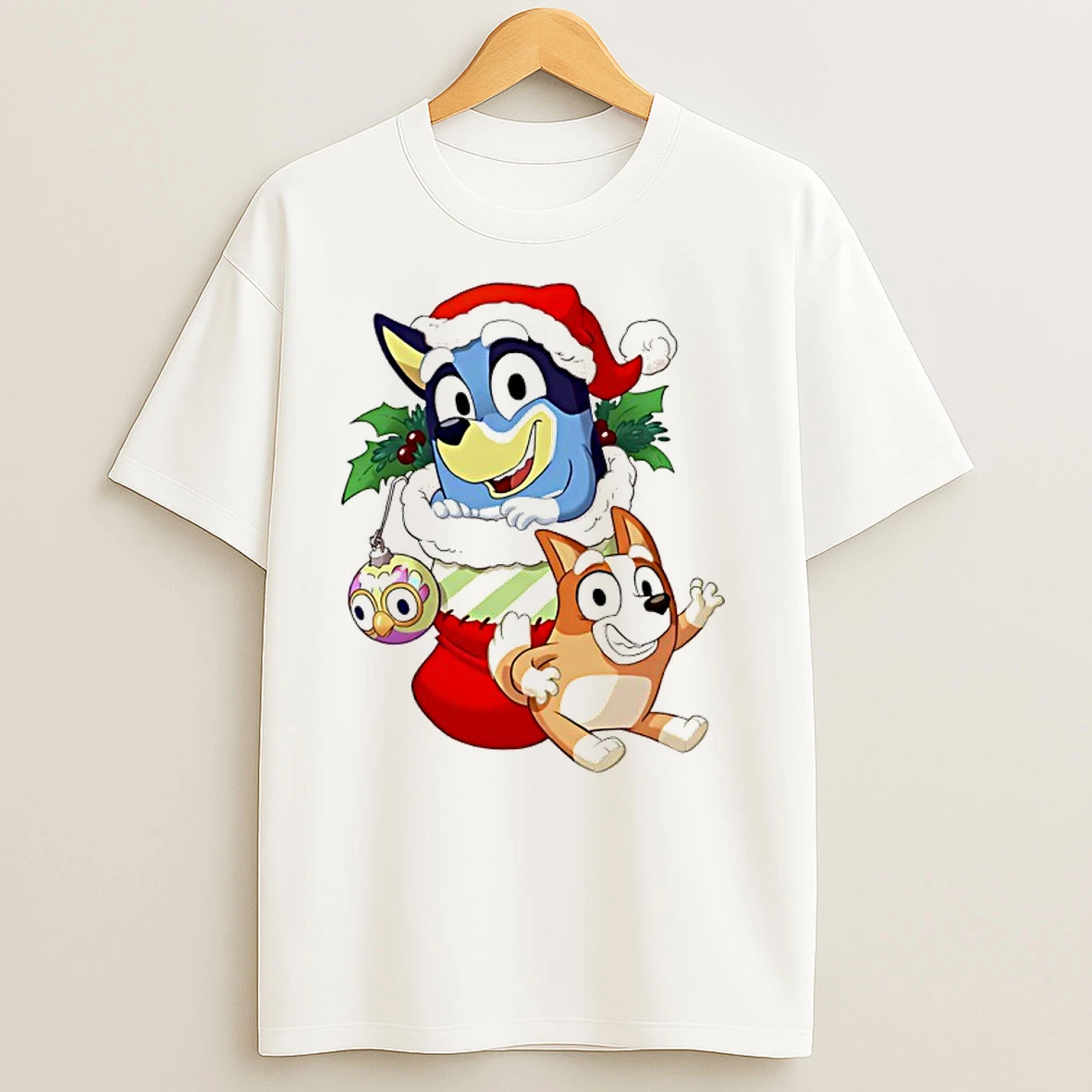 Stocking Stuffer Pups Bingo Bluey Christmas T Shirts
