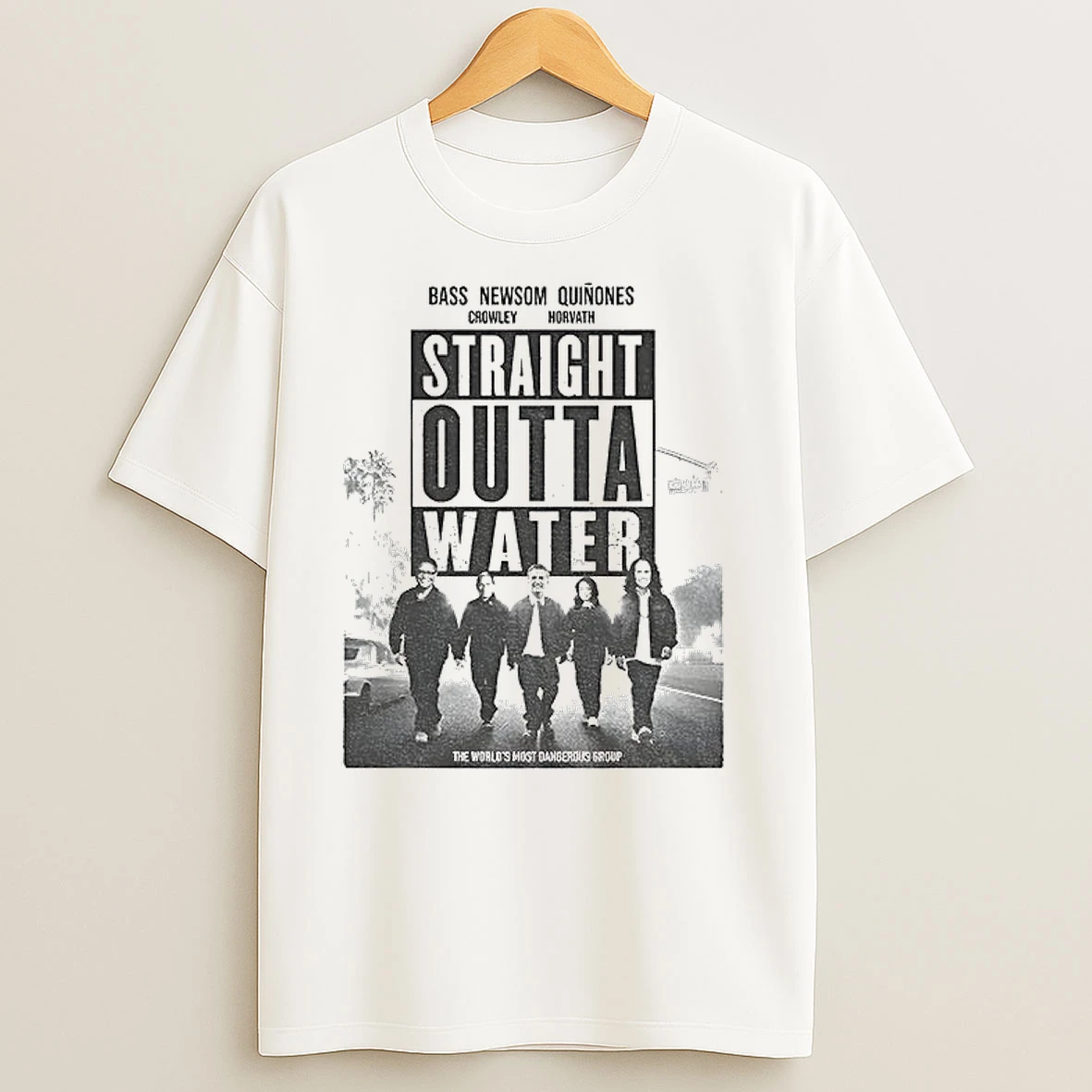 Straight Outta Water Bass Newsom Quinones Crowley Horvath T Shirts