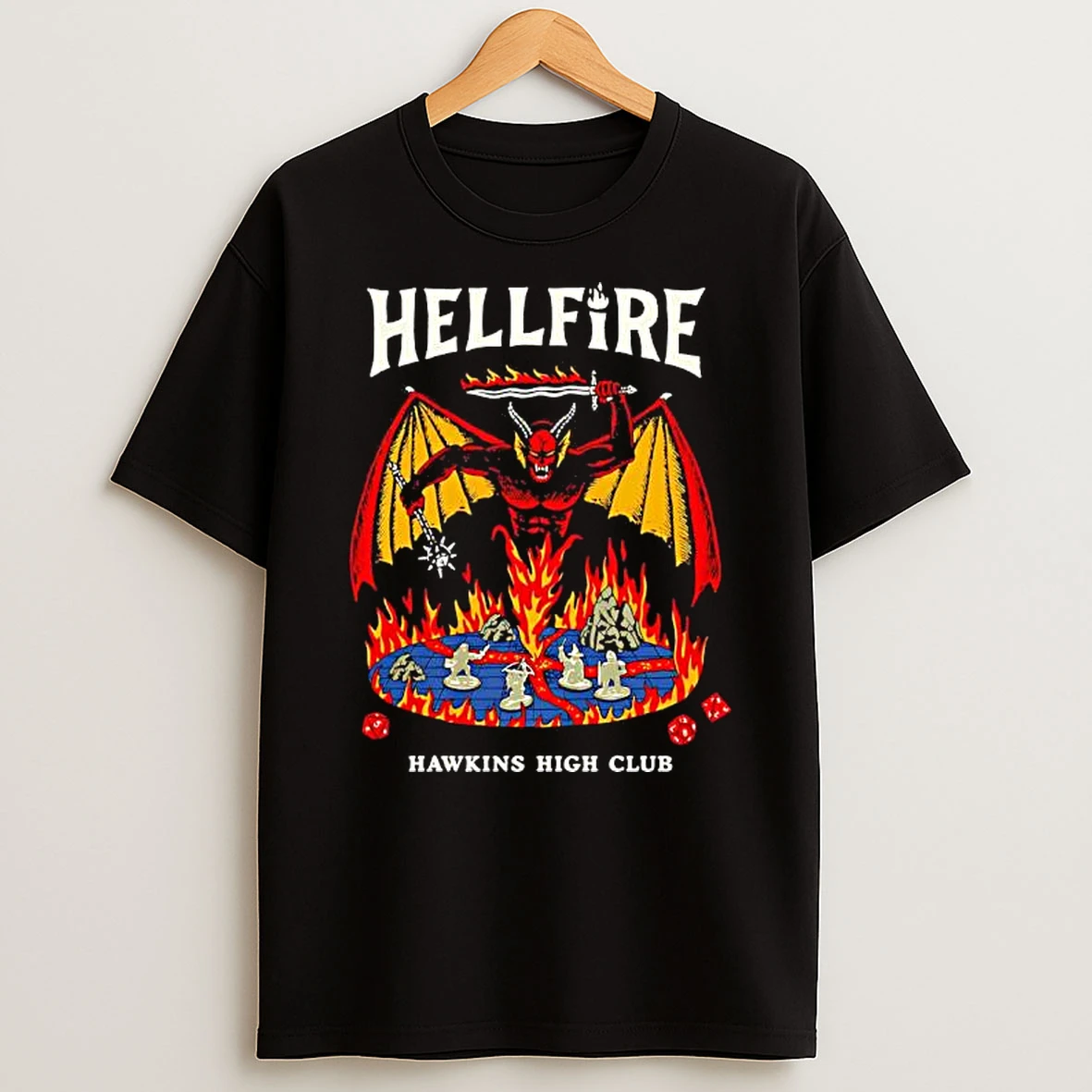 Stranger Things Hellfire Hawking High Club Shirts