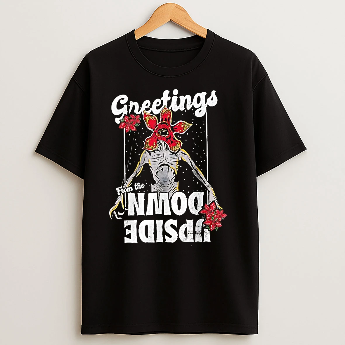 Stranger Things Merry Christmas Greetings From The Upside Down T Shirts