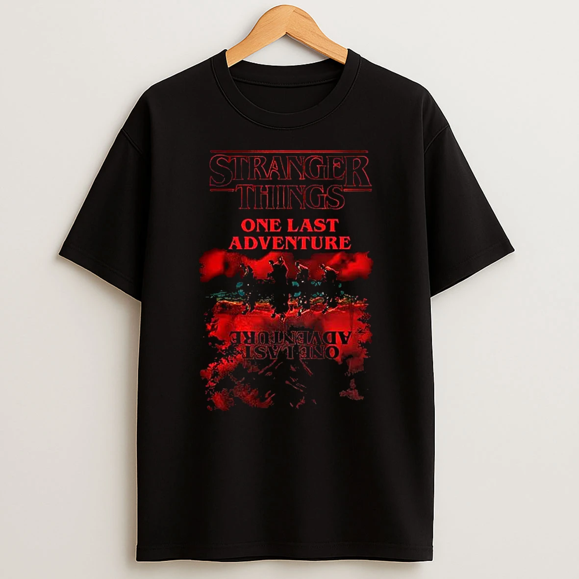 Stranger Things One Last Adventure Water Reflection Graphic Shirts