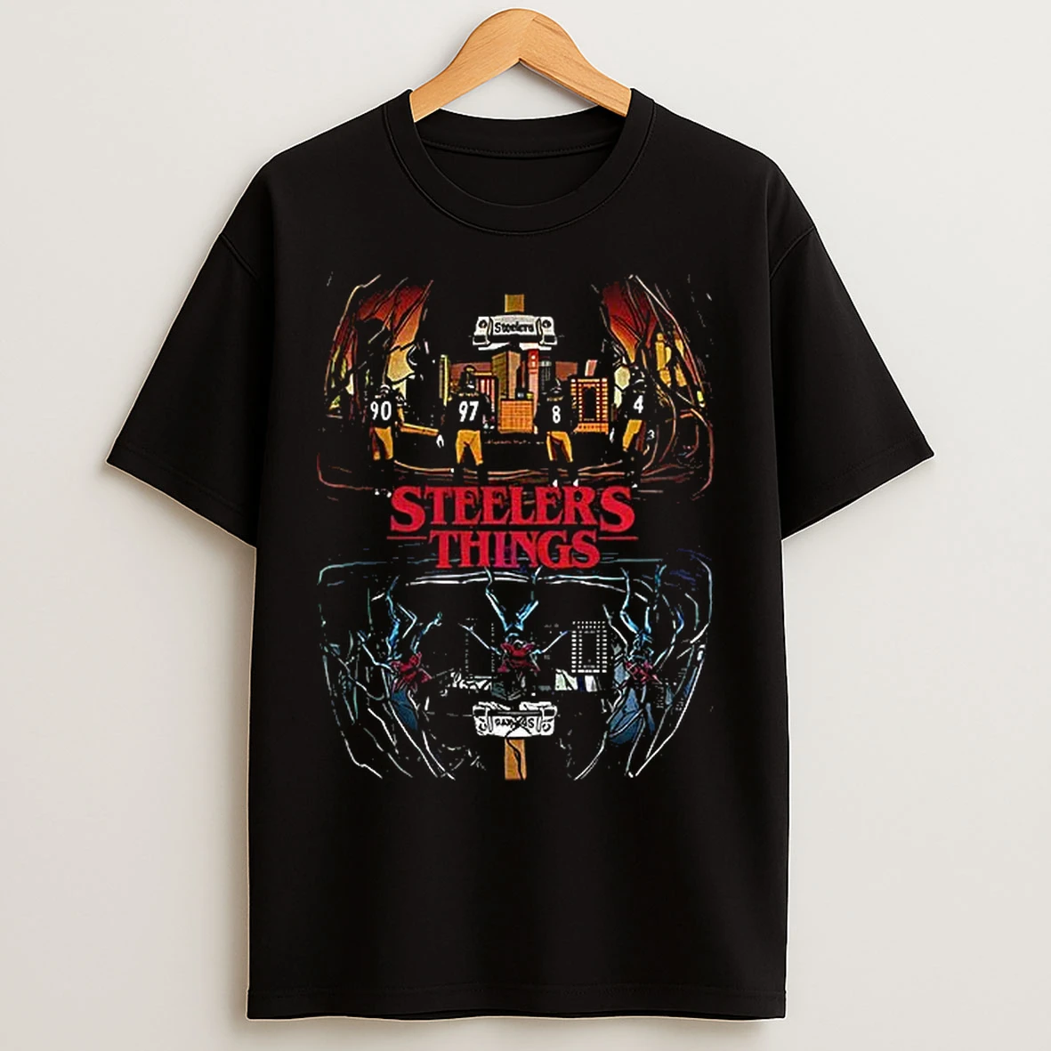 Stranger Things X Pittsburgh Steelers Nfl Football 2025 Happy Halloween Nfl Vintage T Shirts