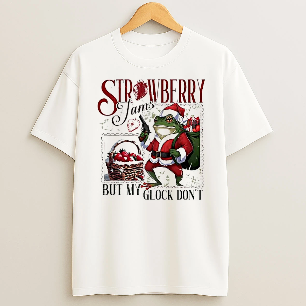 Strawberry Jams But My Glock Dont Christmas Frog Shirts