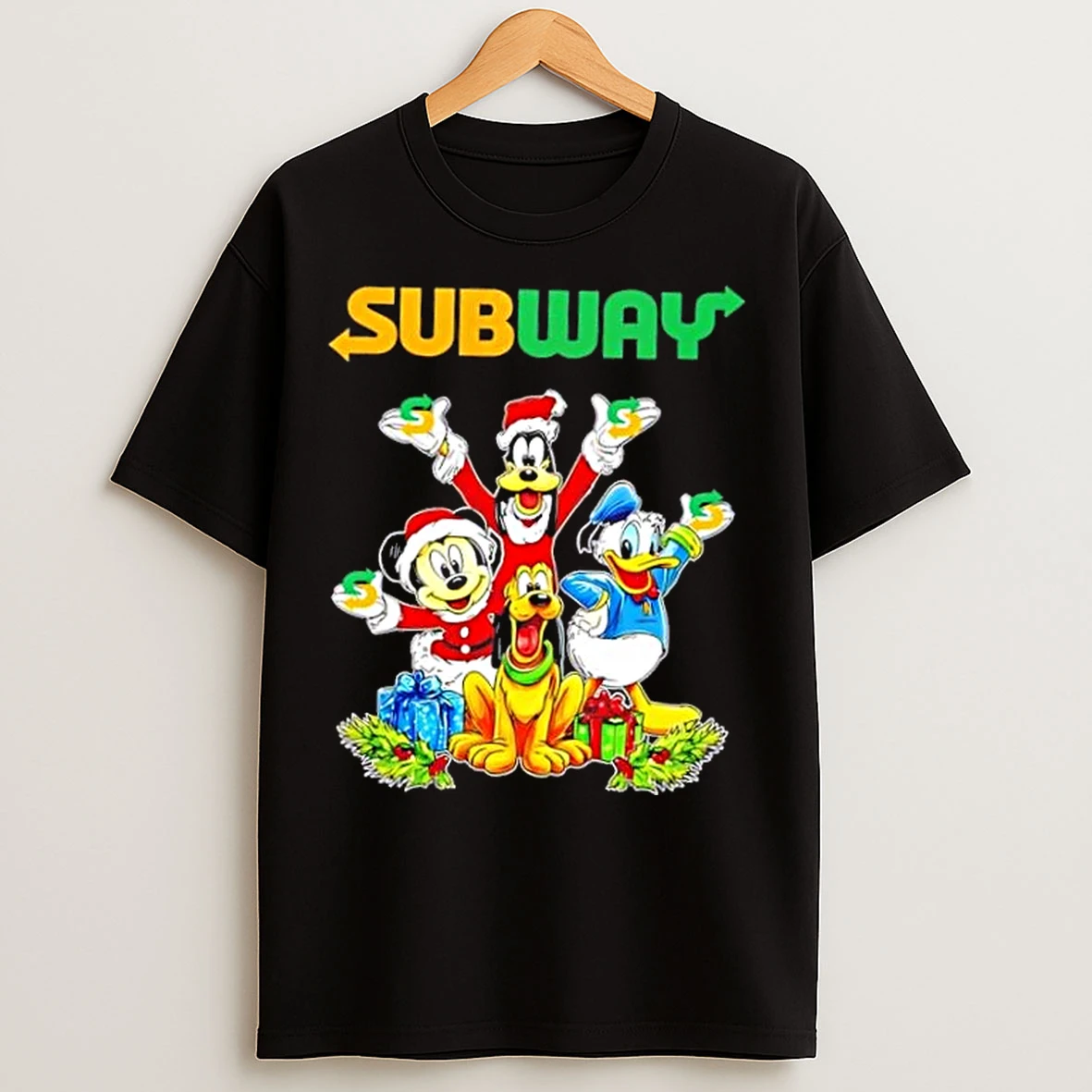 Subway X Mickey Team Merry Christmas T Shirts