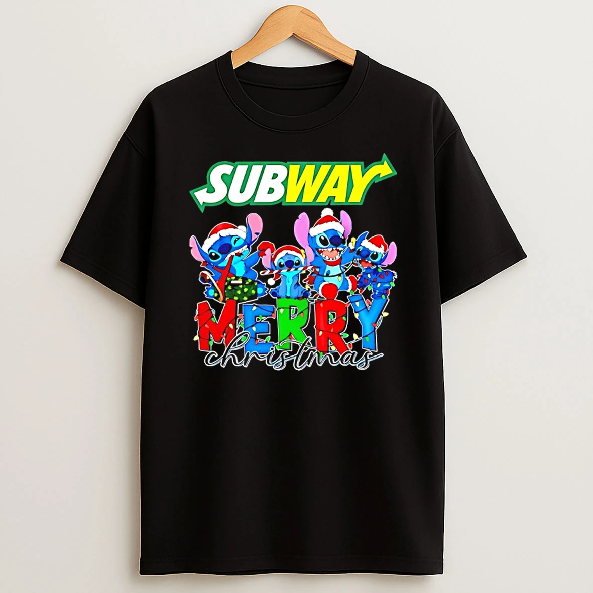 Subway X Stitch Lightning Merry Christmas 2025 Shirts