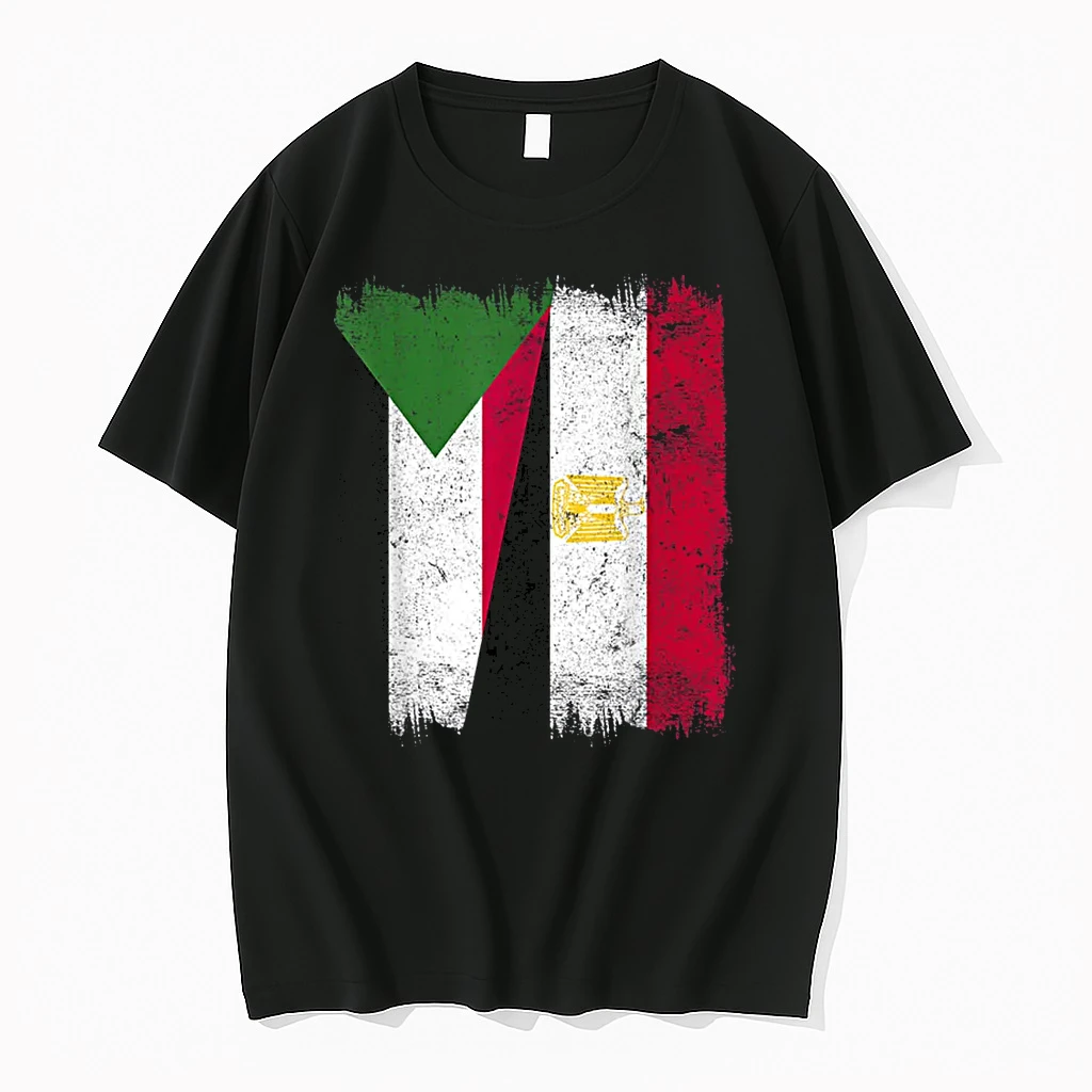 Sudan Egypt Half Flag Sudanese Egyptian Heritage Shirts