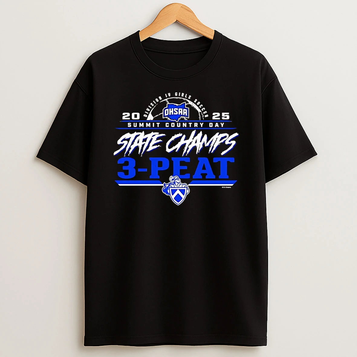 Summit Country Day 2025 D4 Girls Soccer State Champs 3 Peat Shirts