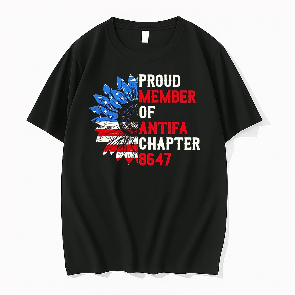 Sunflower Us Flag Proud Member Of Antifa Chapter 8647 Shirts