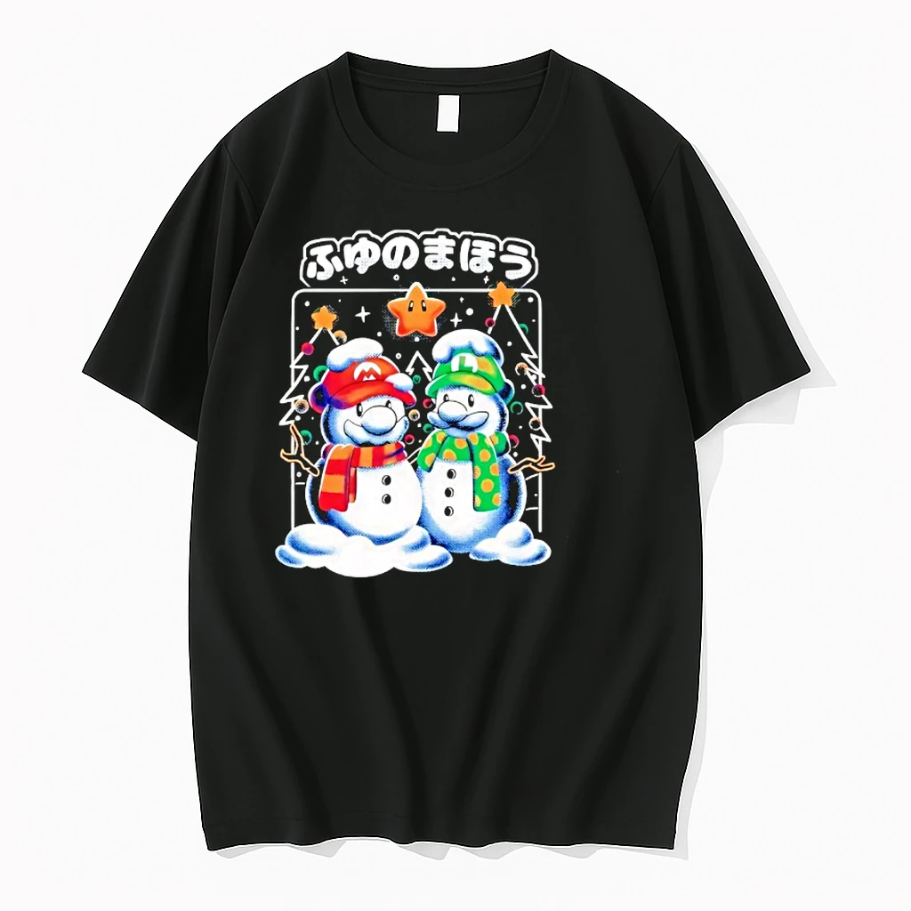 Super Mario Luigi Winter Magic Christmas Snowman Shirts