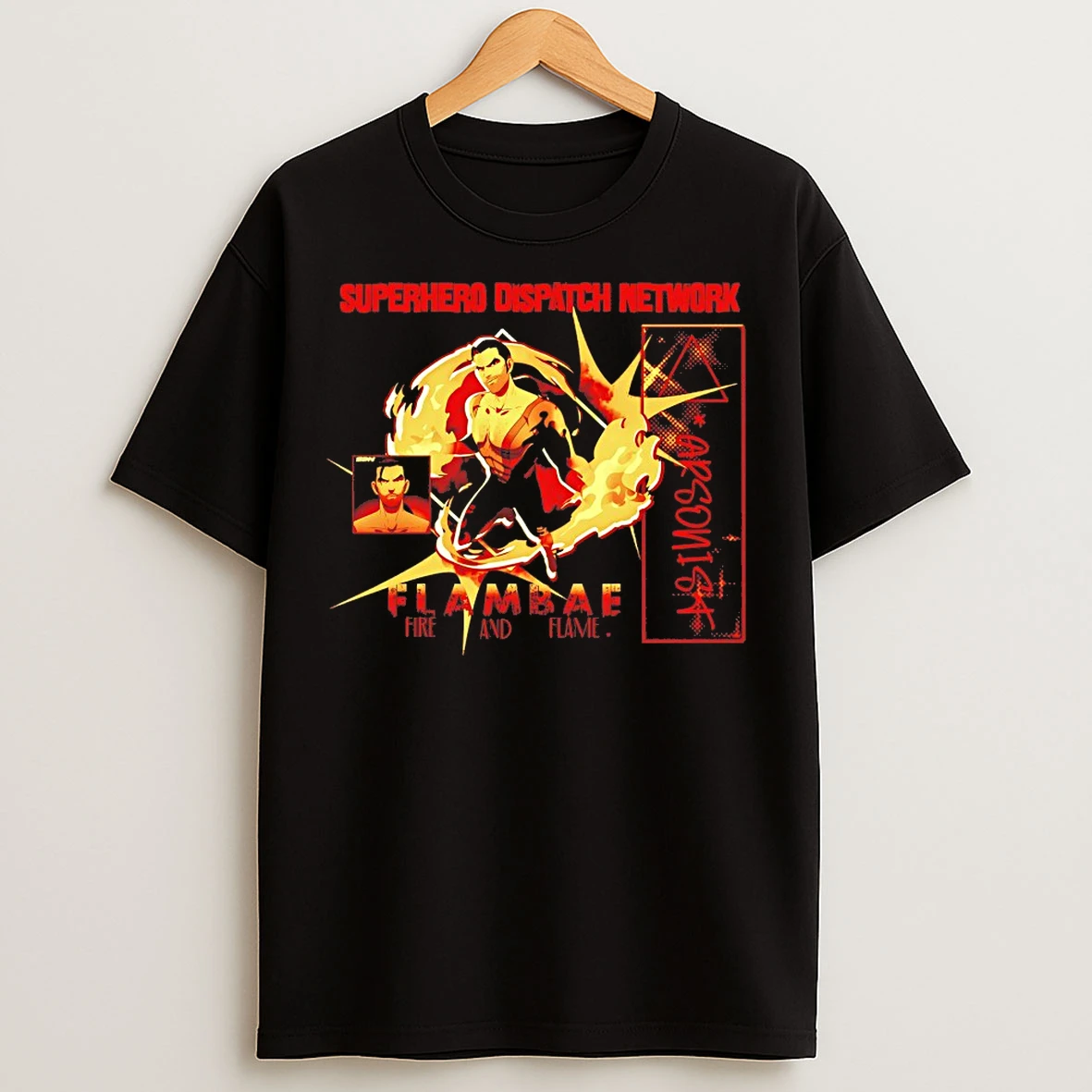 Superhero Dispatch Network Flambae Fire And Flame T Shirts
