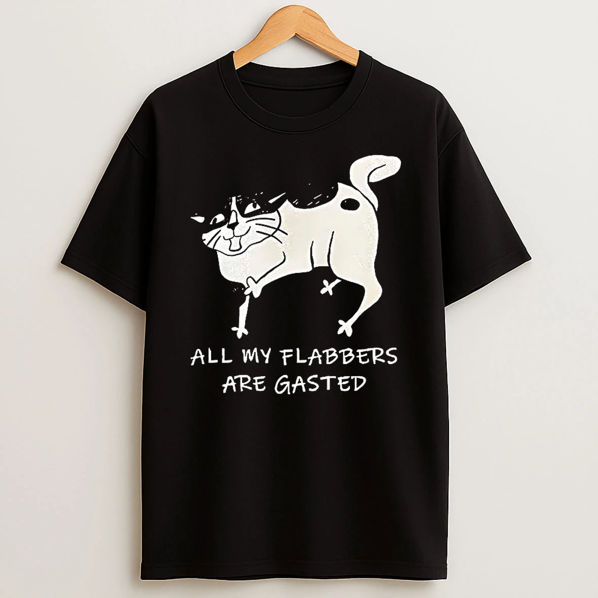 Surprised Cat All My Flabbers Are Gasted Sketch Shirts