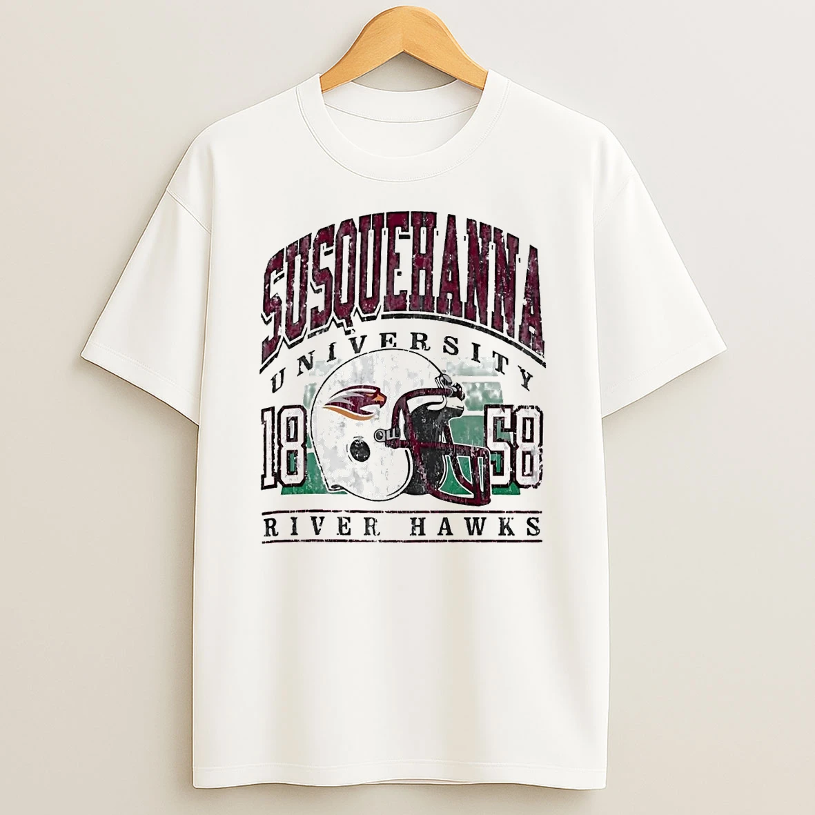 Susquehanna University River Hawks Helmet Est 1858 Shirts