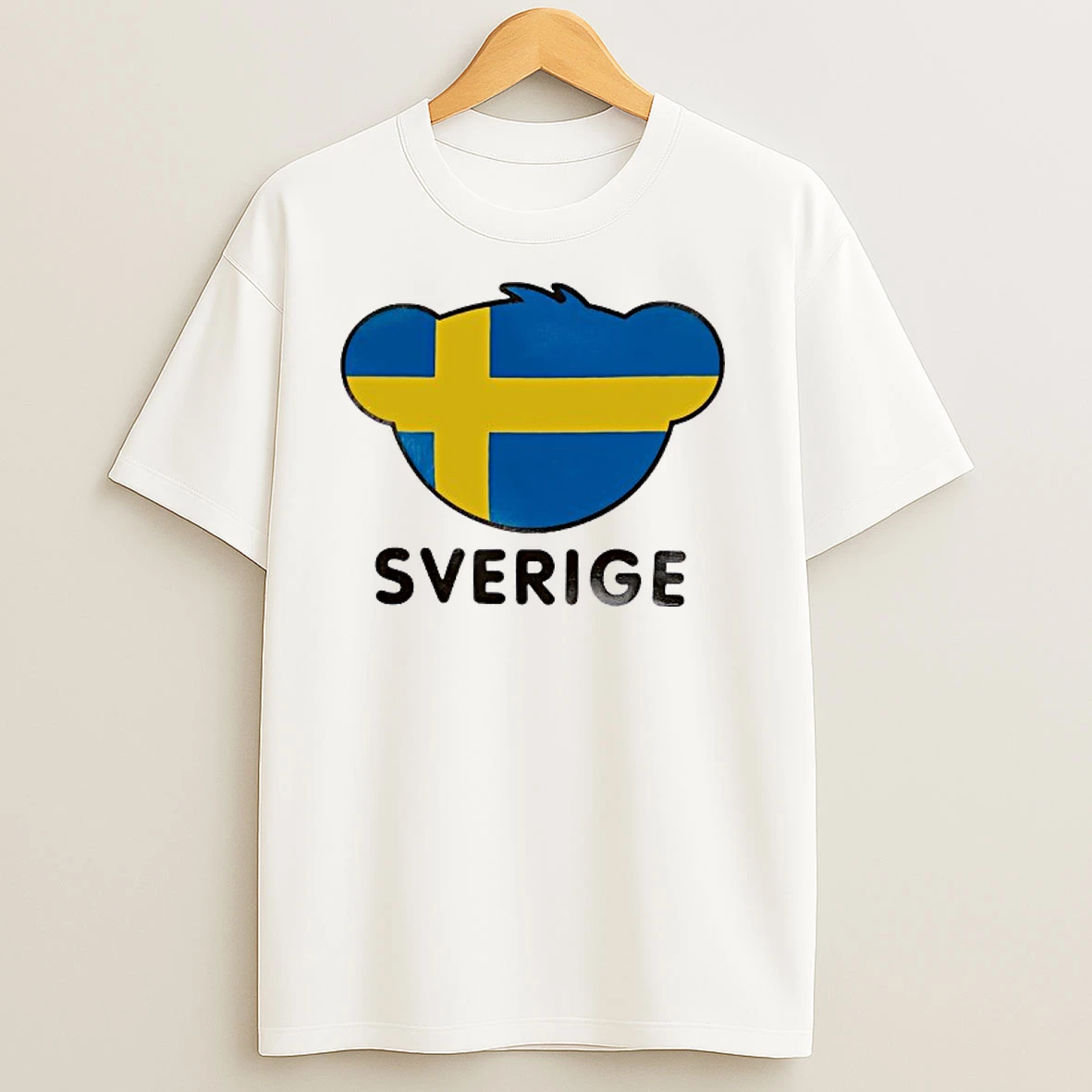 Sverige Bear Head Sweden Flag T Shirts
