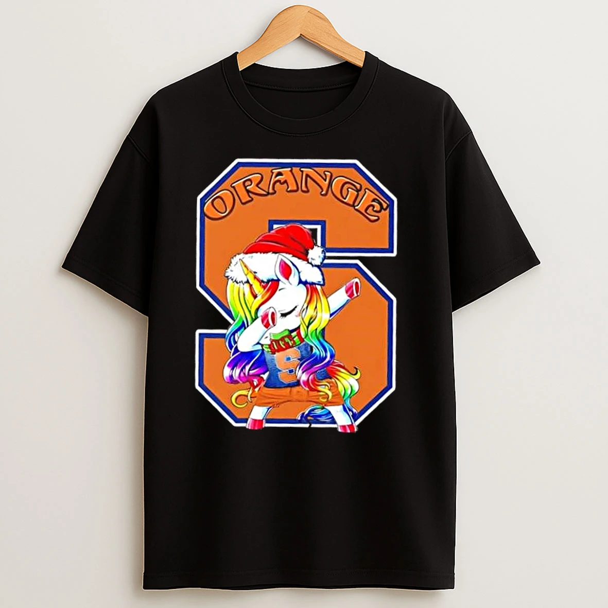 Syracuse Orange Football X Unicorn Santa Hat Dabbing Merry Christmas T Shirts