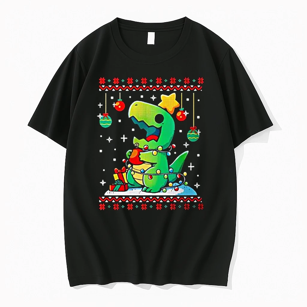 T Rex Lights Ugly Christmas 2025 Shirts